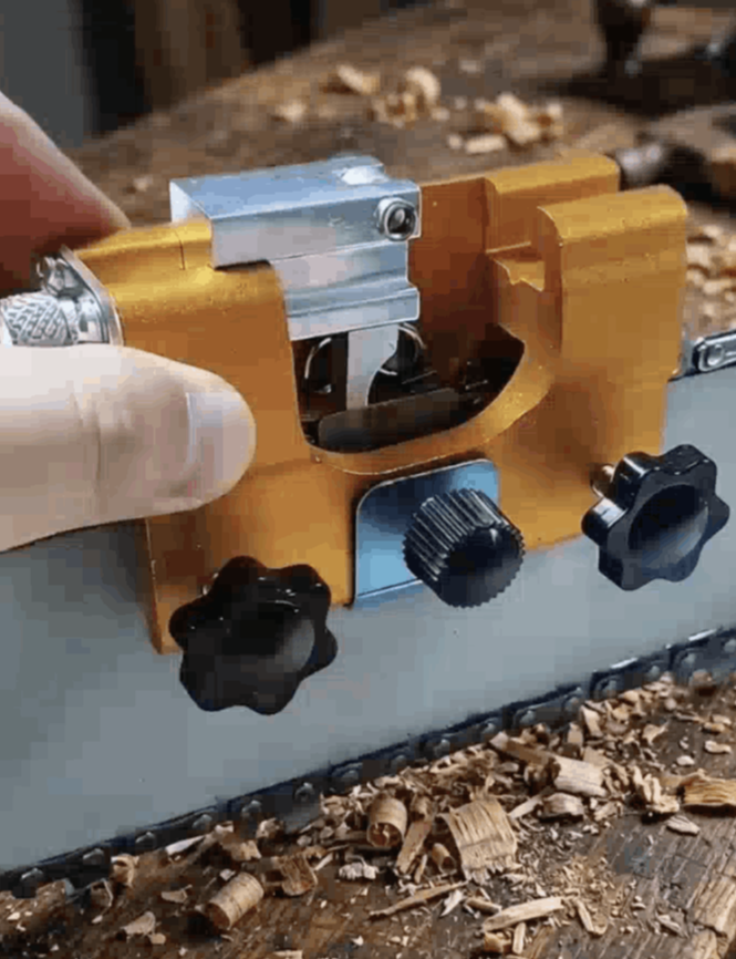 how to use klampero chainsaw sharpener